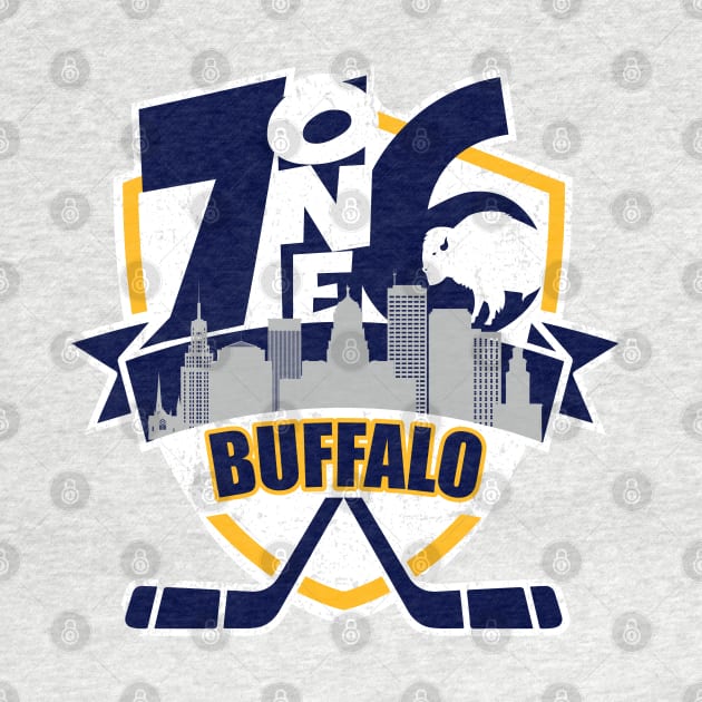 716 Buffalo Hockey distressed shield by AssortedRealitee